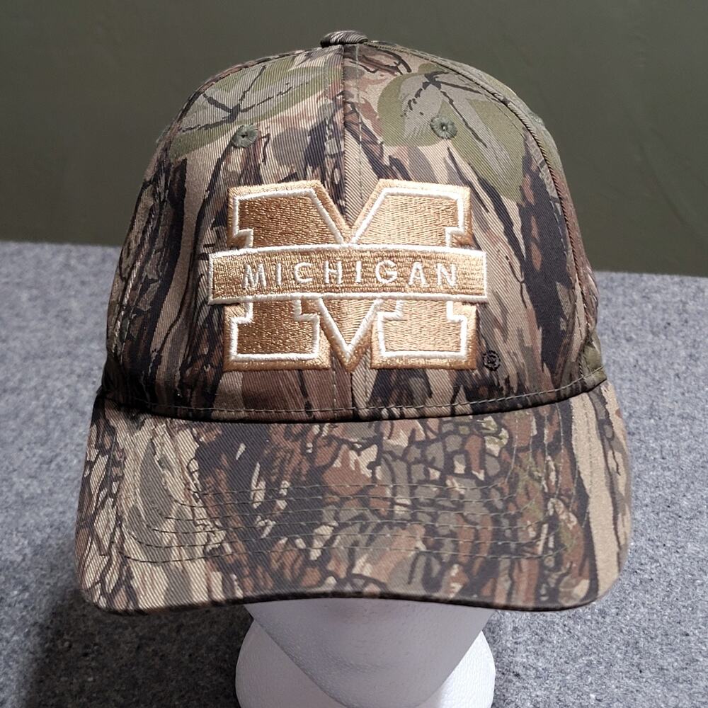 Michigan Wolverines Hat Cap Mens Tree Camo Adjustable Low Profile Curved Bill